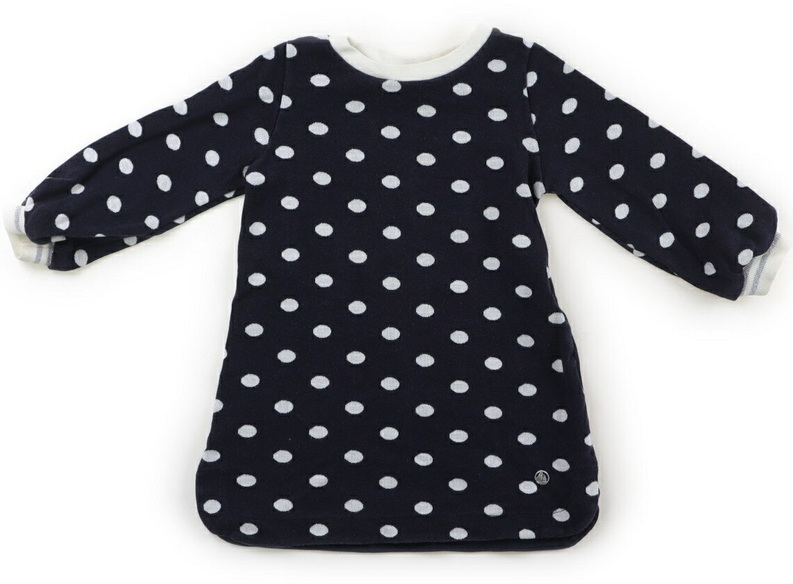 プチバトー PETIT BATEAU ワンピース 100 女の子 ネイビー・オフドット 子供服 ベビー服 キッズ アウトレット ユーズド 【中古】キッズ・ベビー・マタニティ