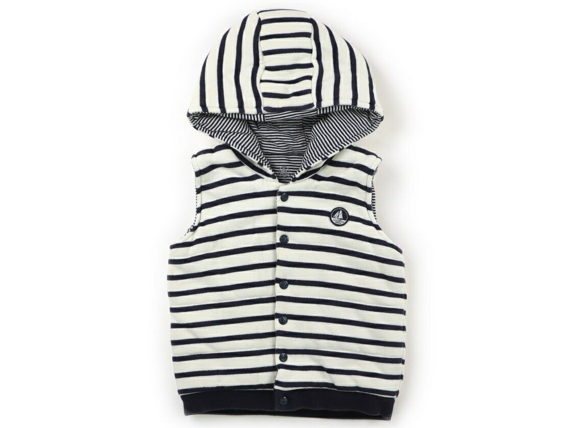 プチバトー PETIT BATEAU ベスト 80 男の子 ボーダー、白、ネイビー 子供服 ベビー服 キッズ アウトレット ユーズド 【中古】キッズ・ベビー・マタニティ