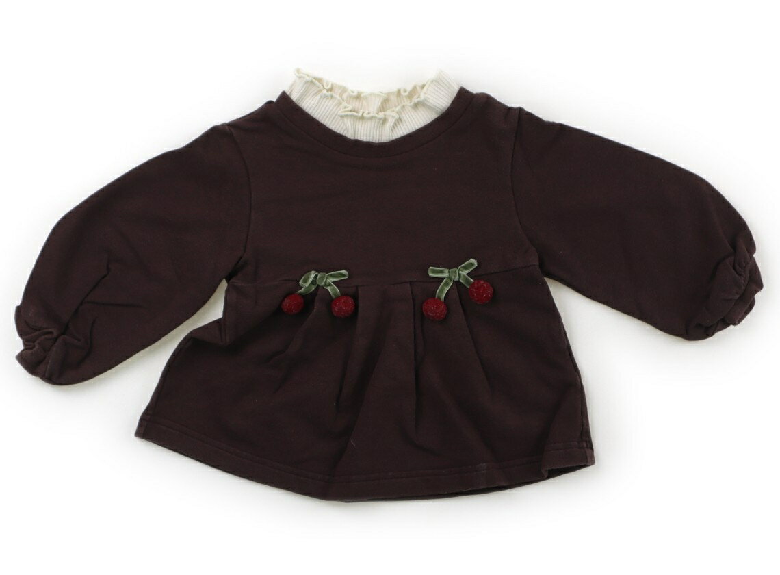 アプレレクール apres les cours チュニック 80 女の子 カカオブラウン・ホワイト 子供服 ベビー服 キッズ アウトレット ユーズド 【中古】キッズ・ベビー・マタニティ