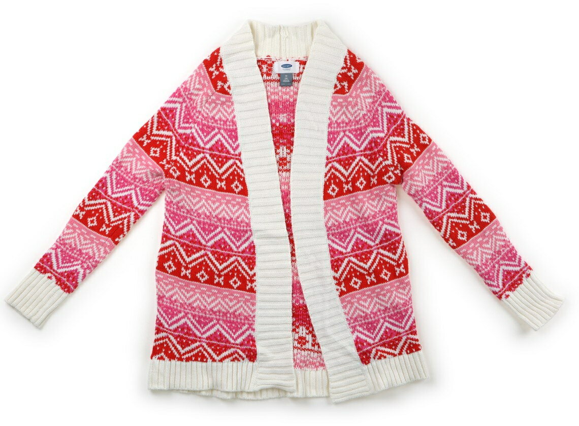 オールドネイビー OLDNAVY カーディガン 130 女の子 幾何学模様 赤 子供服 ベビー服 キッズ アウトレット ユーズド 【中古】キッズ ベビー マタニティ