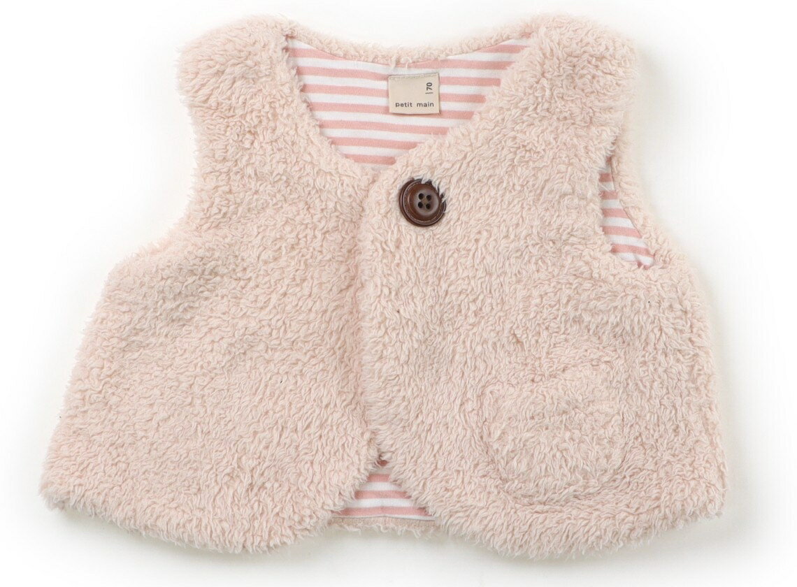 プティマイン petit main ベスト 70 女の子 ピンク 子供服 ベビー服 キッズ アウトレット ユーズド 【中古】キッズ・ベビー・マタニティ