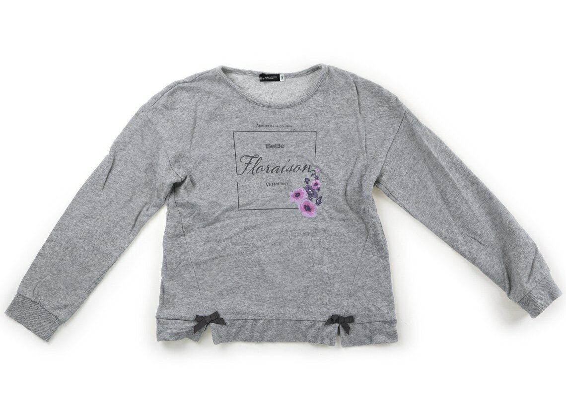 べべ BeBe トレーナー・プルオーバー 140 女の子 グレー・花柄 子供服 ベビー服 キッズ アウトレット ユーズド 【中古】キッズ・ベビー・マタニティ