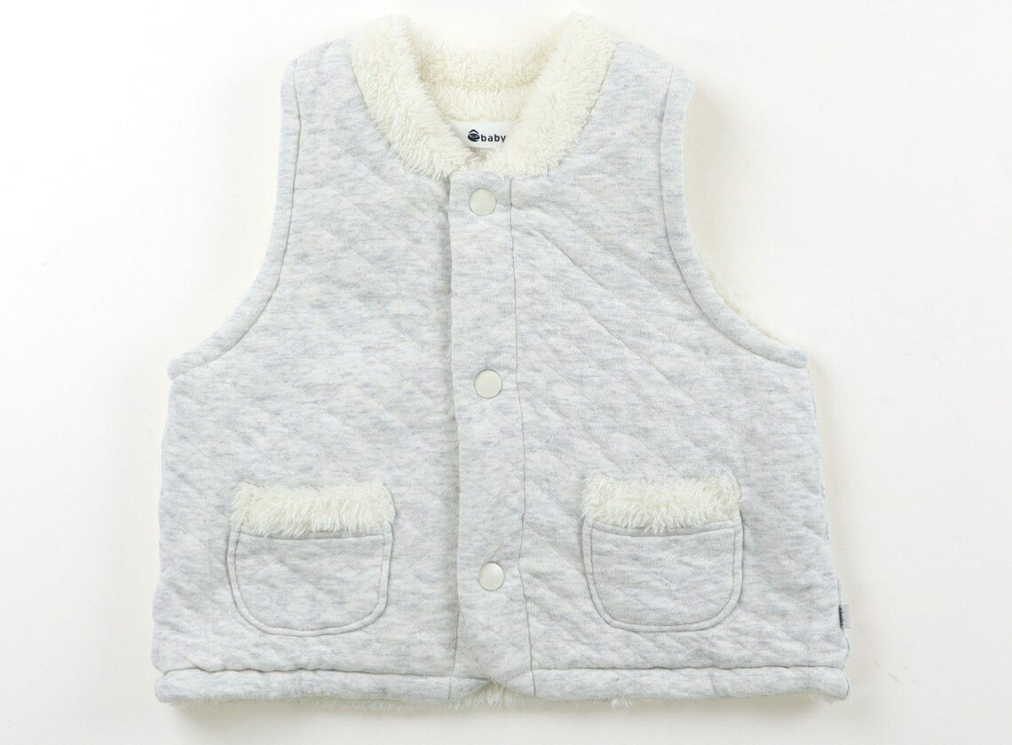イーベビー e-baby ベビーベスト 70 男の子 ライトグレー・白 子供服 ベビー服 キッズ アウトレット ユ..