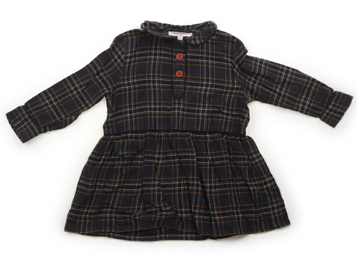 キャラメルベビー＆チャイルド Caramel Baby & Child ワンピース 90 女の子 チャコールグレー・ベージュ・チェック 子供服 ベビー服 キッズ アウトレット ユーズド 【中古】キッズ・ベビー・マタニティ