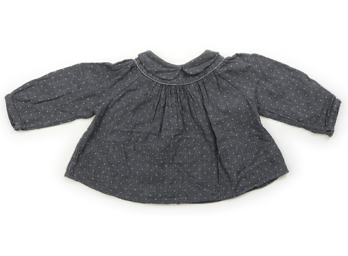 キャラメルベビー＆チャイルド Caramel Baby & Child シャツ・ブラウス 70 男の子 グレー白ドット 子供服 ベビー服 キッズ アウトレット ユーズド 【中古】キッズ・ベビー・マタニティ
