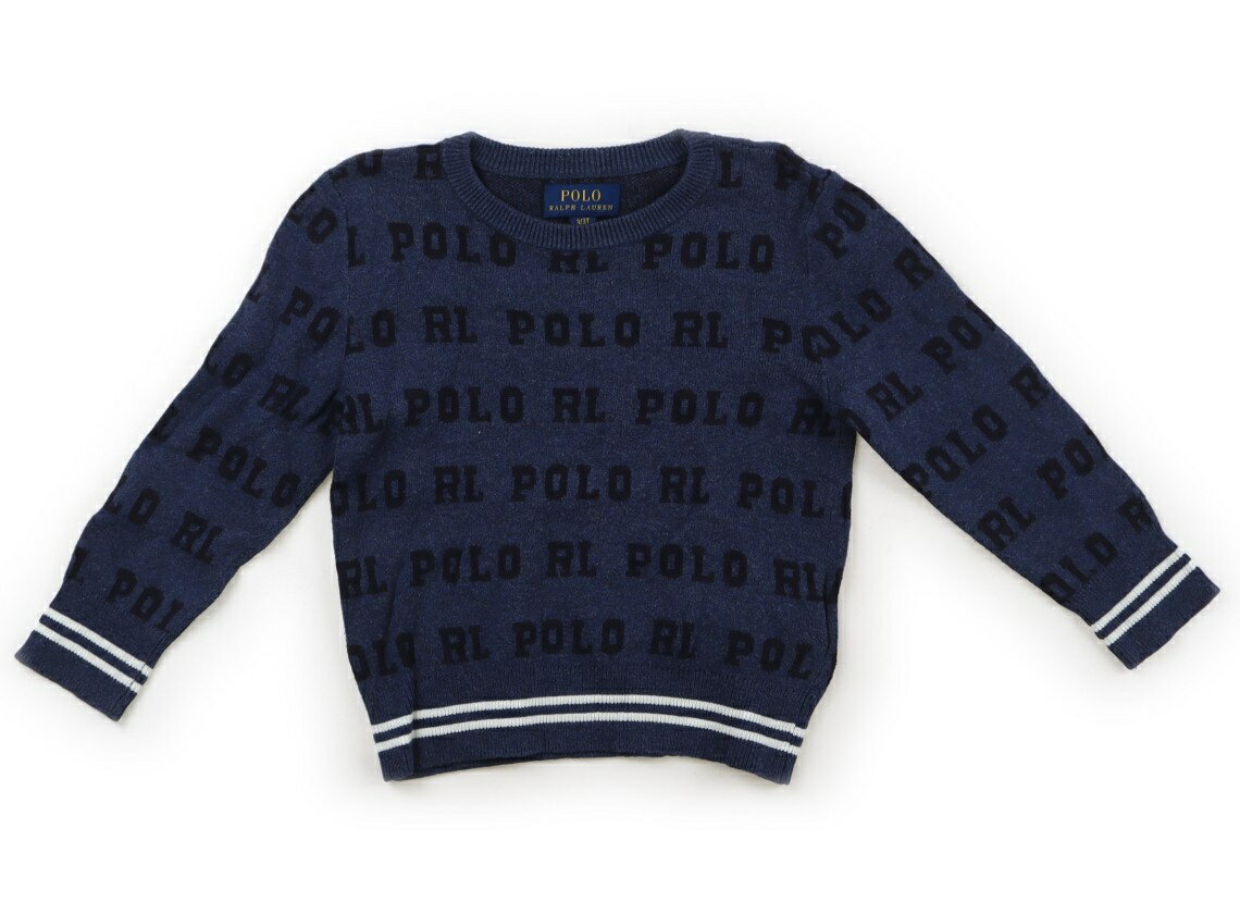ポロラルフローレン POLO RALPH LAUREN ニット・セーター 100 男の子 ブルー・ブラックロゴ 子供服 ベビー服 キッズ アウトレット ユーズド 【中古】キッズ・ベビー・マタニティ