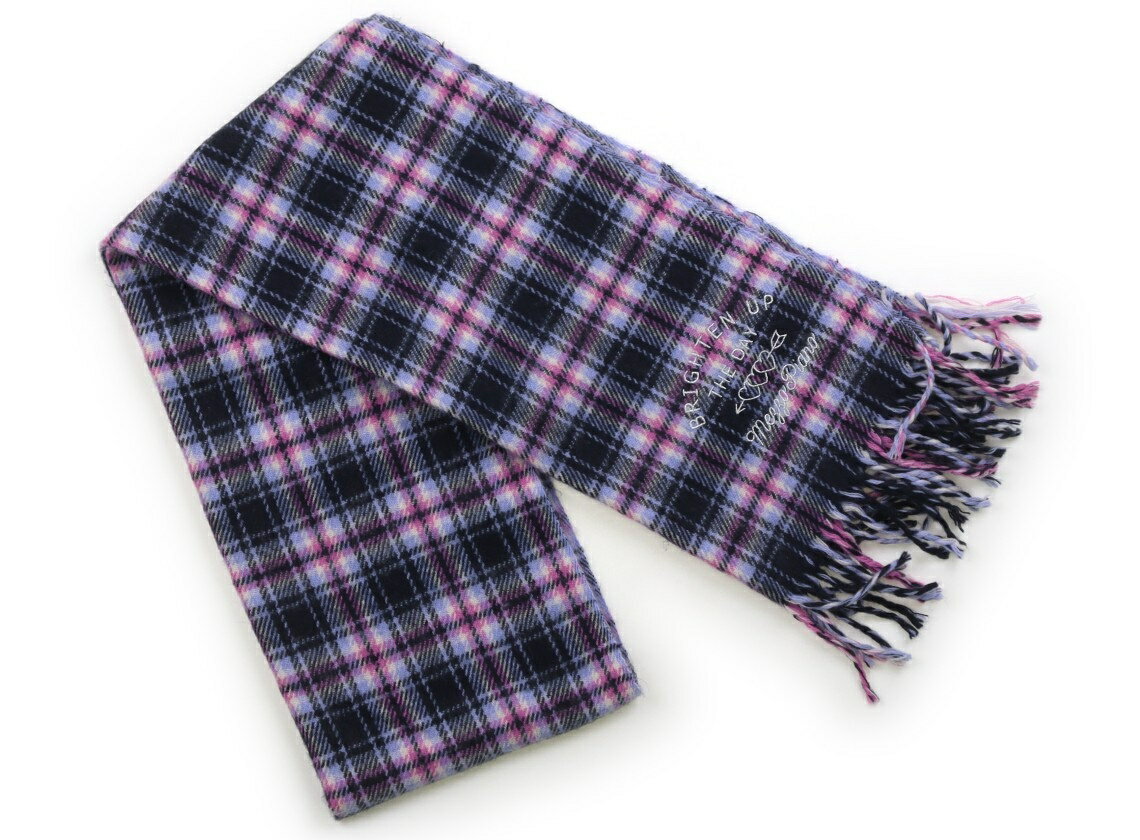 メゾピアノ mezzo piano 手袋・マフラー キッズ用品 女の子 ネイビー・ピンク・ブルーチェック 子供服 ベビー服 キッズ アウトレット ユーズド 【中古】キッズ・ベビー・マタニティ