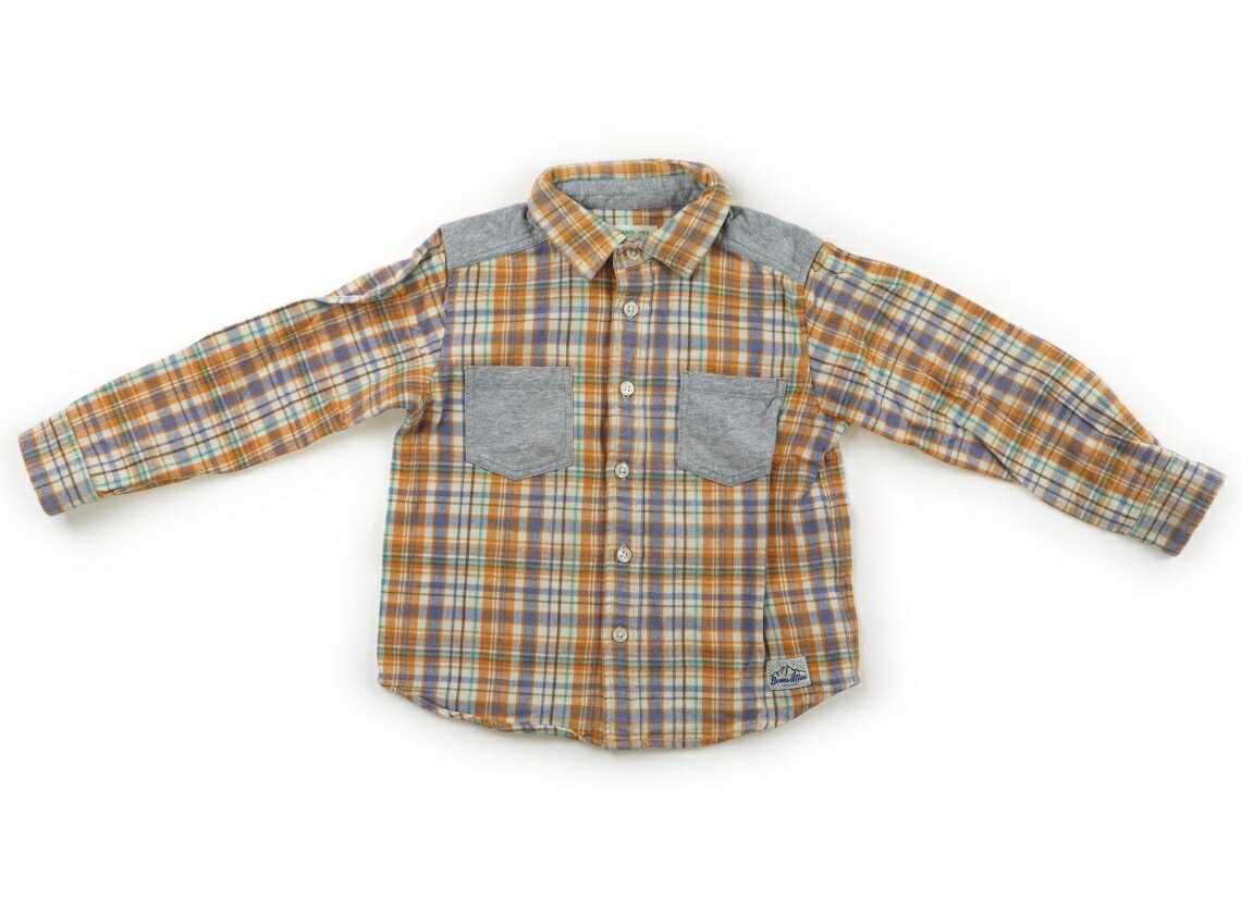 ビームス BEAMS シャツ・ブラウス 120 女の子 オレンジ・ブルー・グリーンチェック 子供服 ベビー服 キッズ アウトレット ユーズド 【中古】キッズ・ベビー・マタニティ