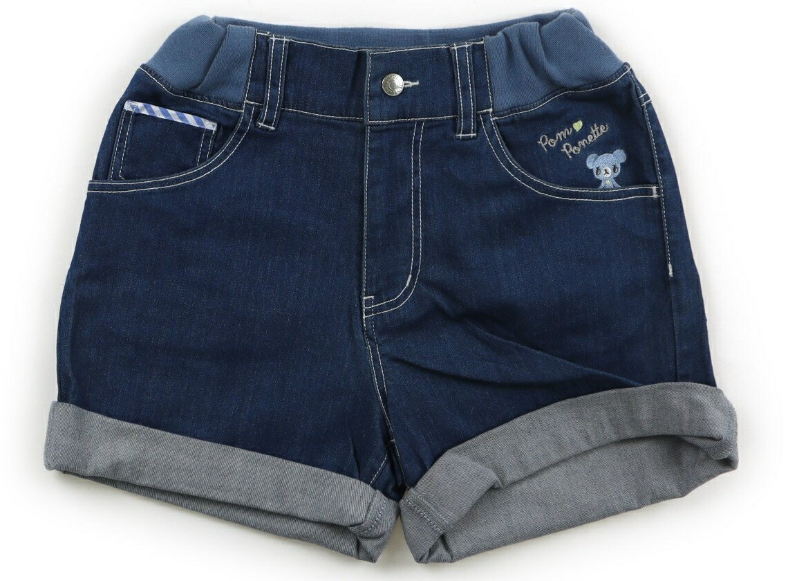 　ブランド 　pom ponette(ポンポネット) 　カテゴリー 　ショートパンツ 　サイズ 　150サイズ 　色 　ブルー 　状態 　★★★ 　記名 　なし 　ジャンル 　Girl デニム生地。前ファスナー開き。サイズ調整ゴムが付いています。全体にやや色褪せがあります。ウエストに毛玉感があります。使用感はありますが、まだまだお使いいただけます。 ＊【状態】【サイズ】に関しての詳しい説明はこちら