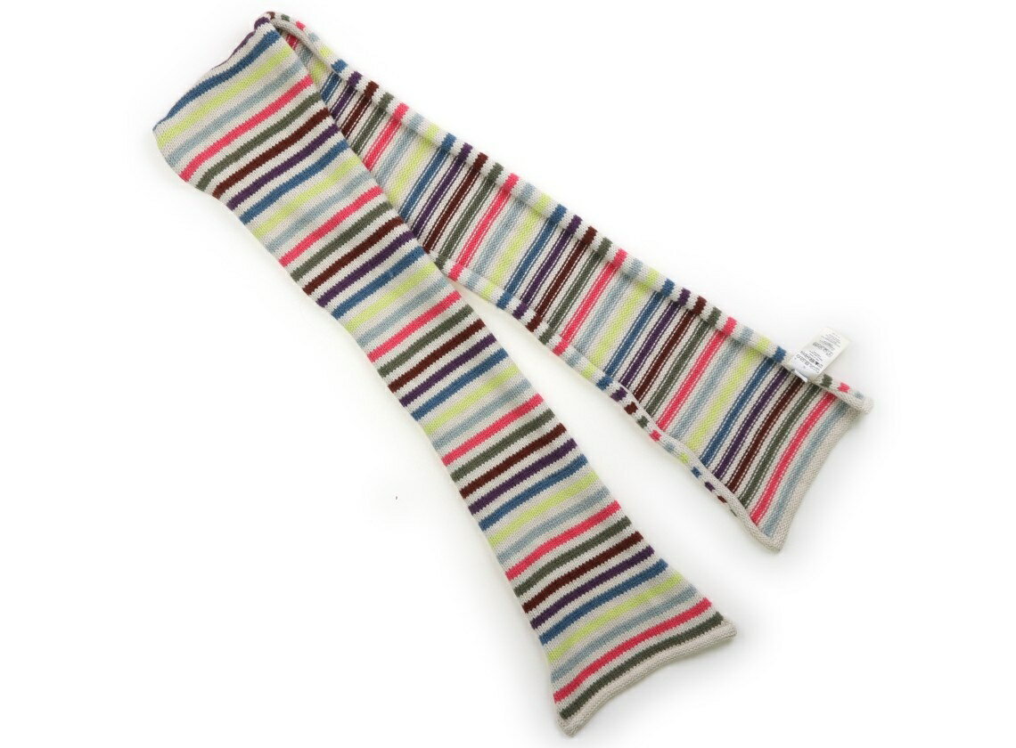 プチバトー PETIT BATEAU 手袋・マフラー キッズ用品 女の子 アイボリー、ピンク・茶・ブルーボーダー 子供服 ベビー服 キッズ アウトレット ユーズド 【中古】キッズ・ベビー・マタニティ