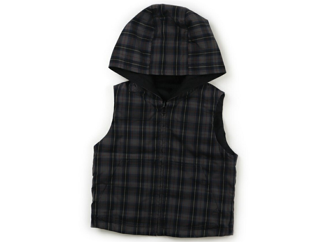 コムサデモード COMME CA DU MODE ベスト 110 男の子 グレー・ネイビーチェック・ブラック 子供服 ベビー服 キッズ アウトレット ユーズド 【中古】キッズ・ベビー・マタニティ