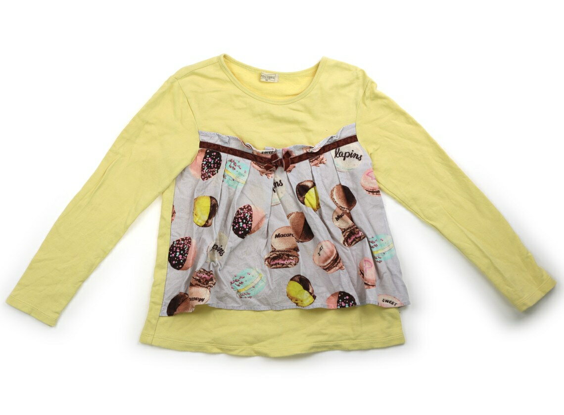トロワラパン troislapins トレーナー・プルオーバー 140 女の子 濃いクリーム、マカロン柄 子供服 ベビー服 キッズ アウトレット ユーズド 【中古】キッズ・ベビー・マタニティ