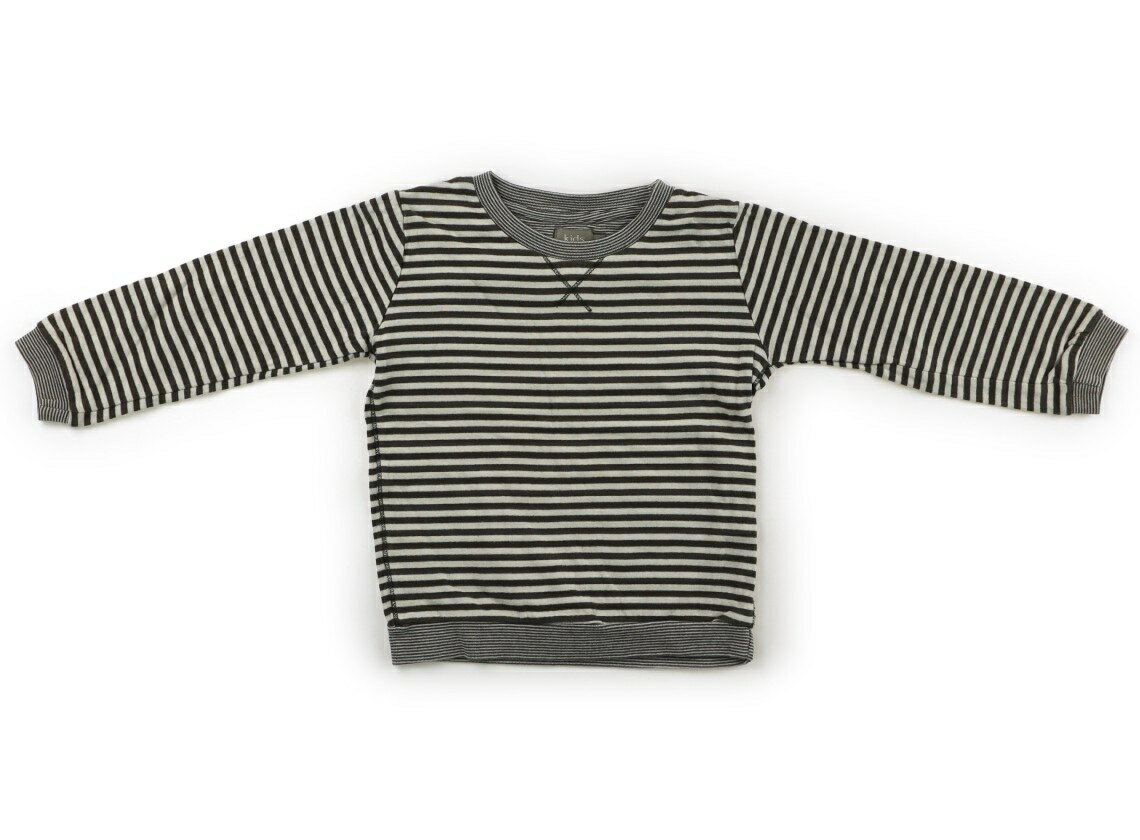 キッズケース KIDS CASE Tシャツ・カットソー 110 女の子 カーキ・ライトベージュ・ボーダー 子供服 ベ..
