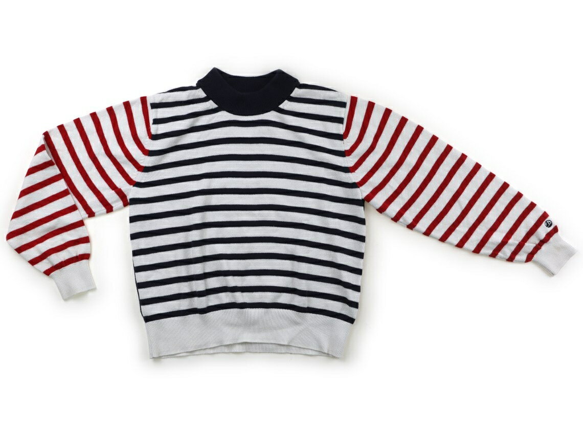 プチバトー PETIT BATEAU ニット・セーター 150 男の子 ボーダー、白、ネイビー 子供服 ベビー服 キッズ アウトレット ユーズド 【中古】キッズ・ベビー・マタニティ