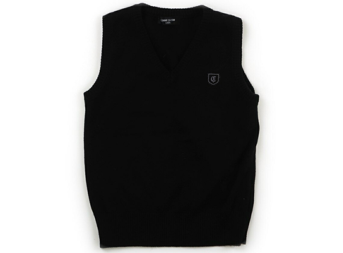 コムサイズム COMME CA ISM ベスト 120 男の子 黒　ブランドロゴ 子供服 ベビー服 キッズ アウトレット ユーズド 【中古】キッズ・ベビー・マタニティ