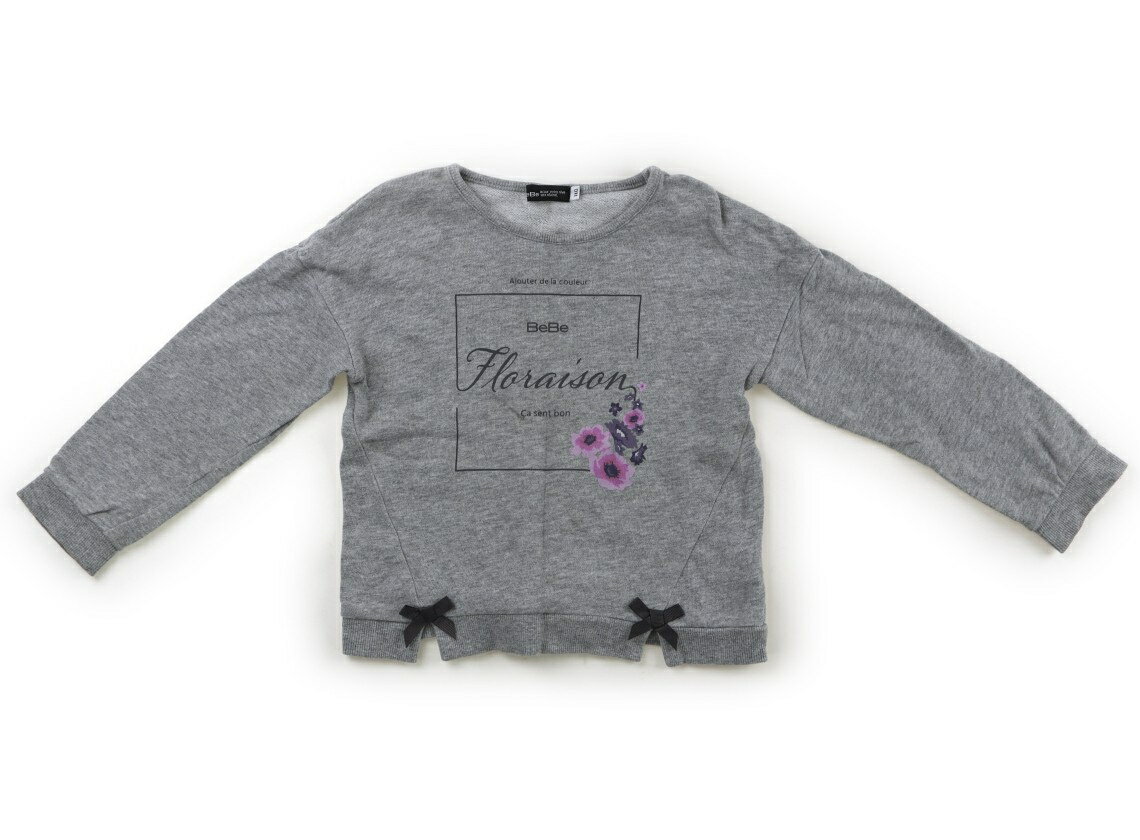 　ブランド 　BeBe(べべ) 　カテゴリー 　トレーナー・プルオーバー 　サイズ 　110サイズ 　色 　グレー 　状態 　★★★ 　記名 　なし 　ジャンル 　Girl 裏毛トレーナー地。薄いシミがいくつか見られ、毛羽立ち・洗いざらし感があります。 ＊【状態】【サイズ】に関しての詳しい説明はこちら