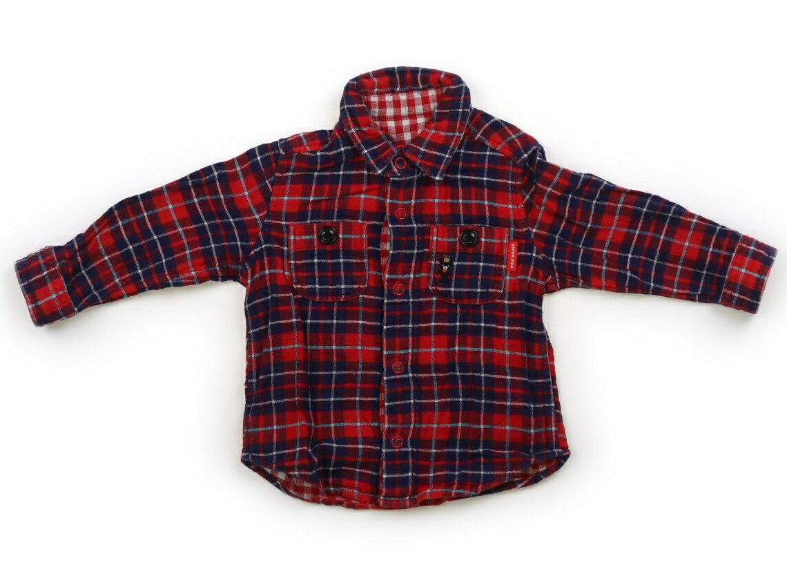 ミキハウス miki HOUSE シャツ・ブラウス 80 男の子 赤、ネイビー、オフホワイト 子供服 ベビー服 キッズ アウトレット ユーズド 【中古】キッズ・ベビー・マタニティ