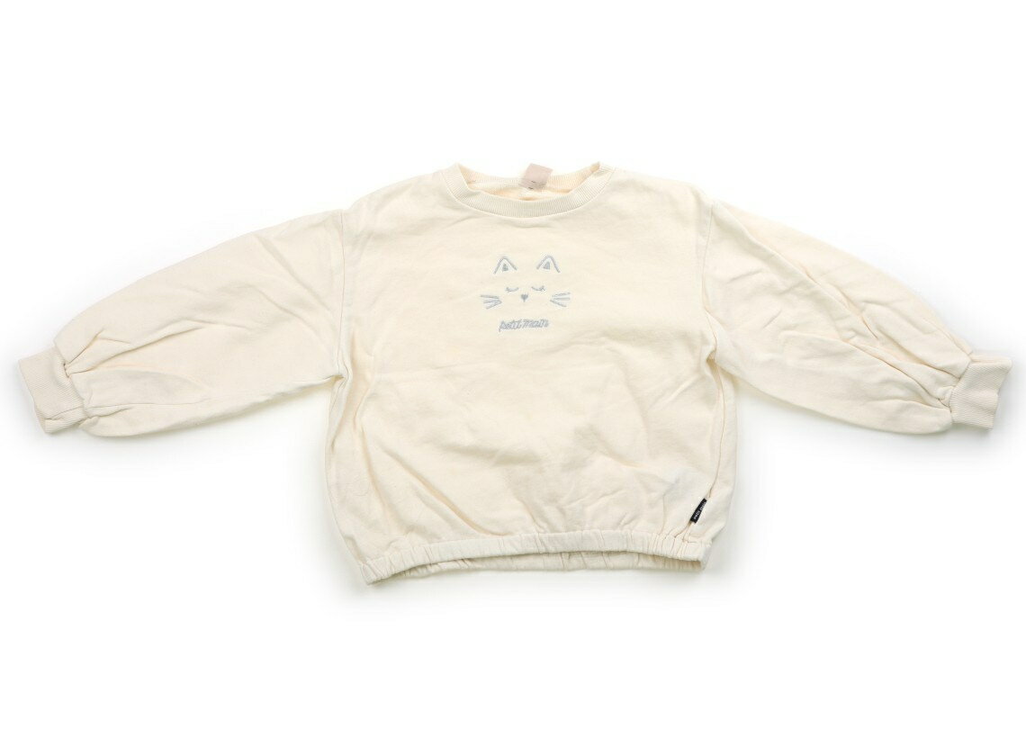 プティマイン petit main トレーナー・プルオーバー 130 女の子 アイボリー・ネコ 子供服 ベビー服 キ..