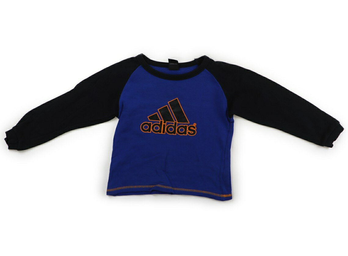 アディダス Adidas トレーナー・プルオーバー 110 男の子 ブルー・ブラック 子供服 ベビー服 キッズ アウトレット ユーズド 【中古】キッズ・ベビー・マタニティ