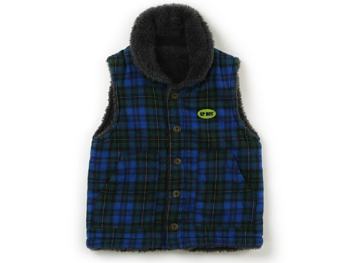 ニットプランナー（KP） Knit Planner(KP) ベスト 100 男の子 ブルー・グリーン・チェック・グレー 子..