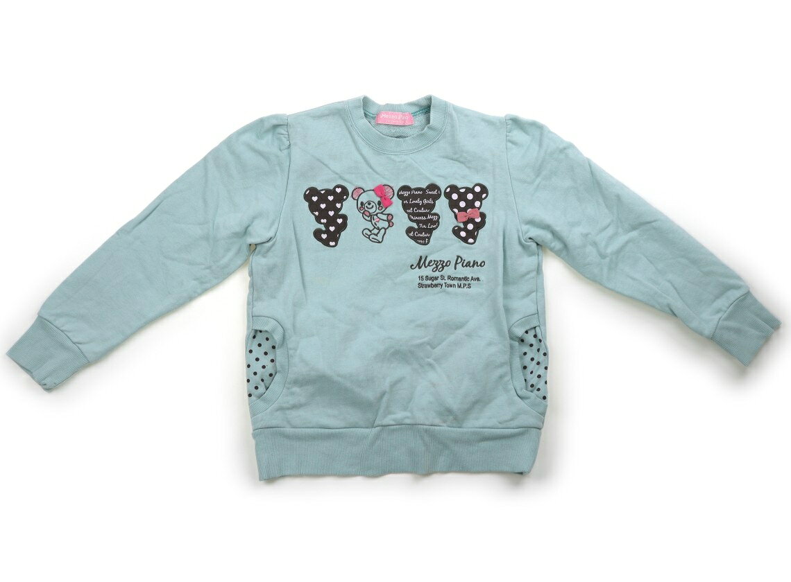 メゾピアノ mezzo piano トレーナー・プルオーバー 140 女の子 ミントグリーン、茶色のクマ 子供服 ベビー服 キッズ アウトレット ユーズド 【中古】キッズ・ベビー・マタニティ