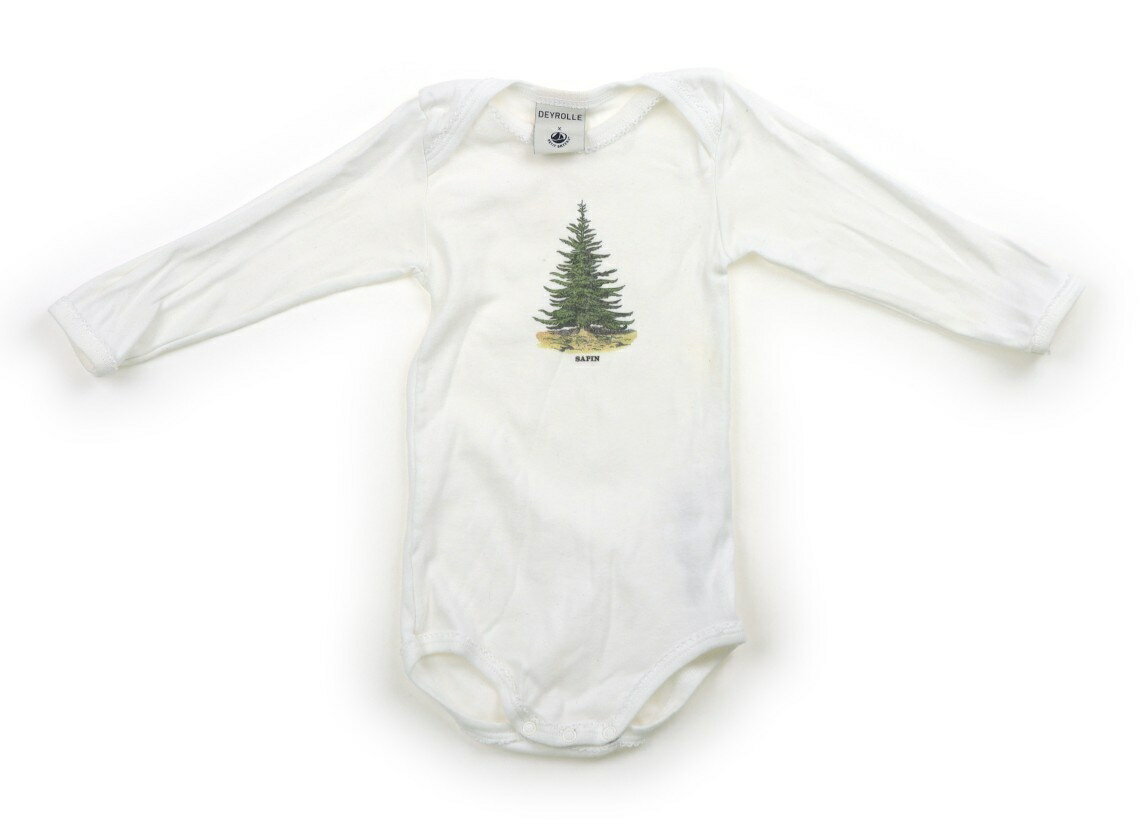 プチバトー PETIT BATEAU ロンパース 70 女の子 白、木 子供服 ベビー服 キッズ アウトレット ユーズド 【中古】キッズ・ベビー・マタニティ