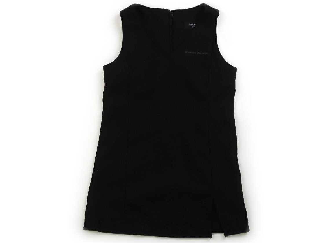 コムサイズム COMME CA ISM ジャンパースカート 100 女の子 ブラック・ストライプ・バラのレース 子供服 ベビー服 キッズ アウトレット ユーズド 【中古】キッズ・ベビー・マタニティ