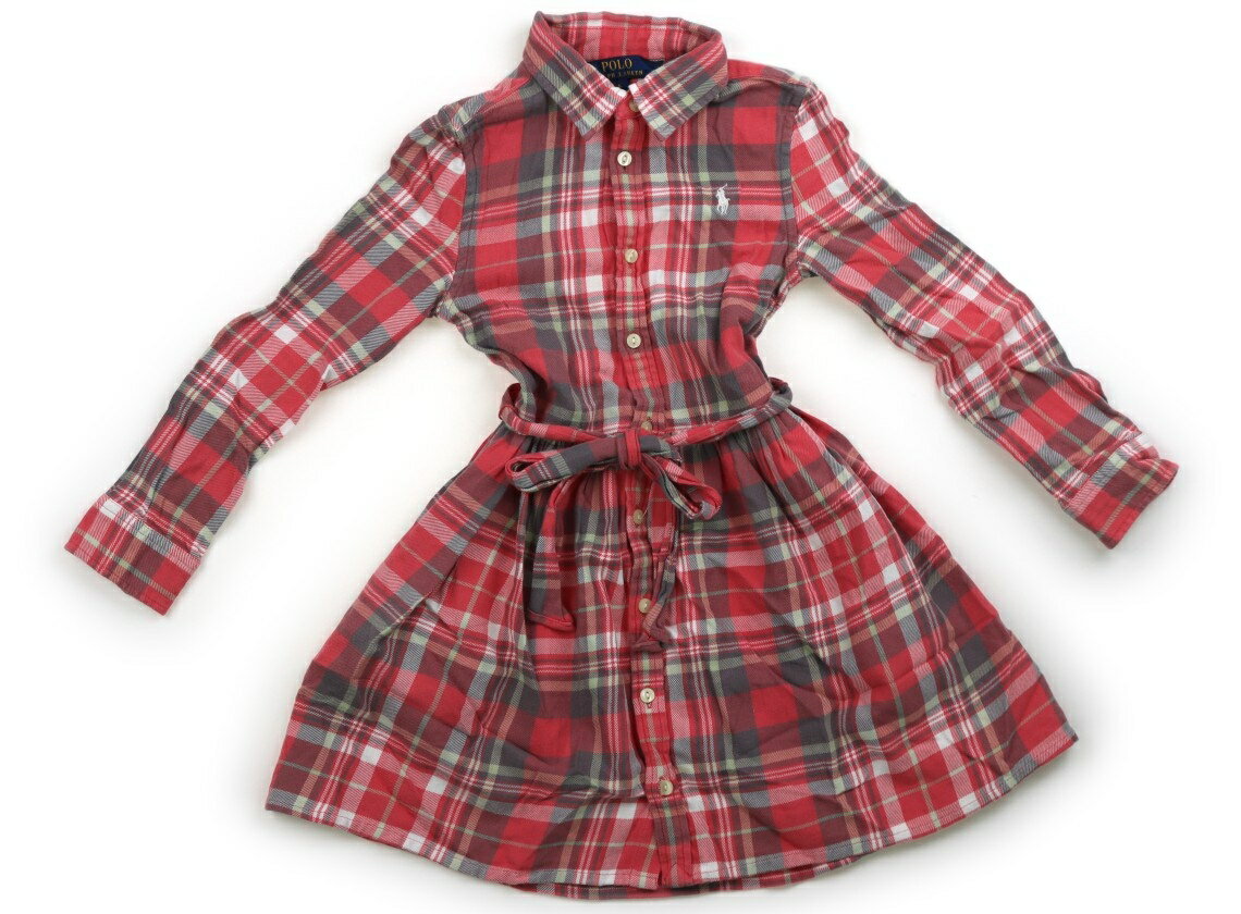 ポロラルフローレン POLO RALPH LAUREN ワンピース 120 女の子 レッド・グレー・レモンイエロー系チェック 子供服 ベビー服 キッズ アウトレット ユーズド 【中古】キッズ・ベビー・マタニティ