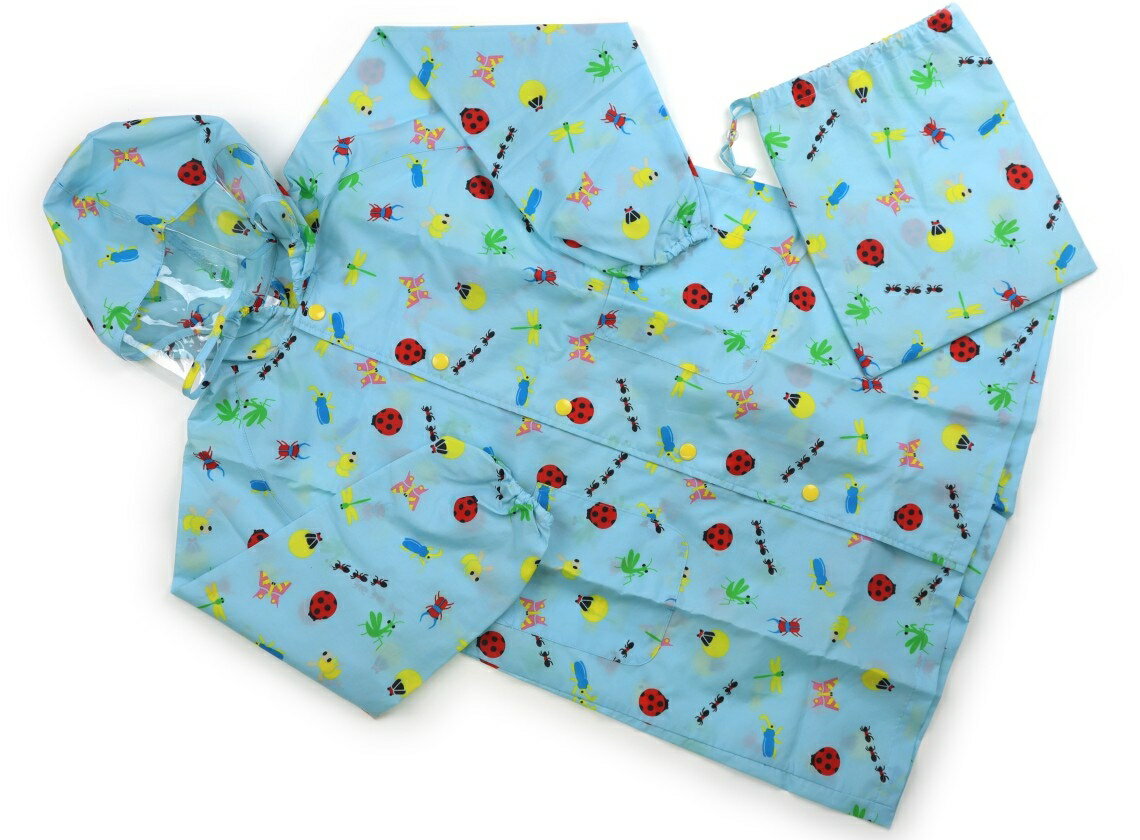 インセクトコレクション Insect Collection レインコート・レインハット 120 男の子 ライトブルー、昆虫柄 子供服 ベビー服 キッズ アウトレット ユーズド 【中古】キッズ・ベビー・マタニティ