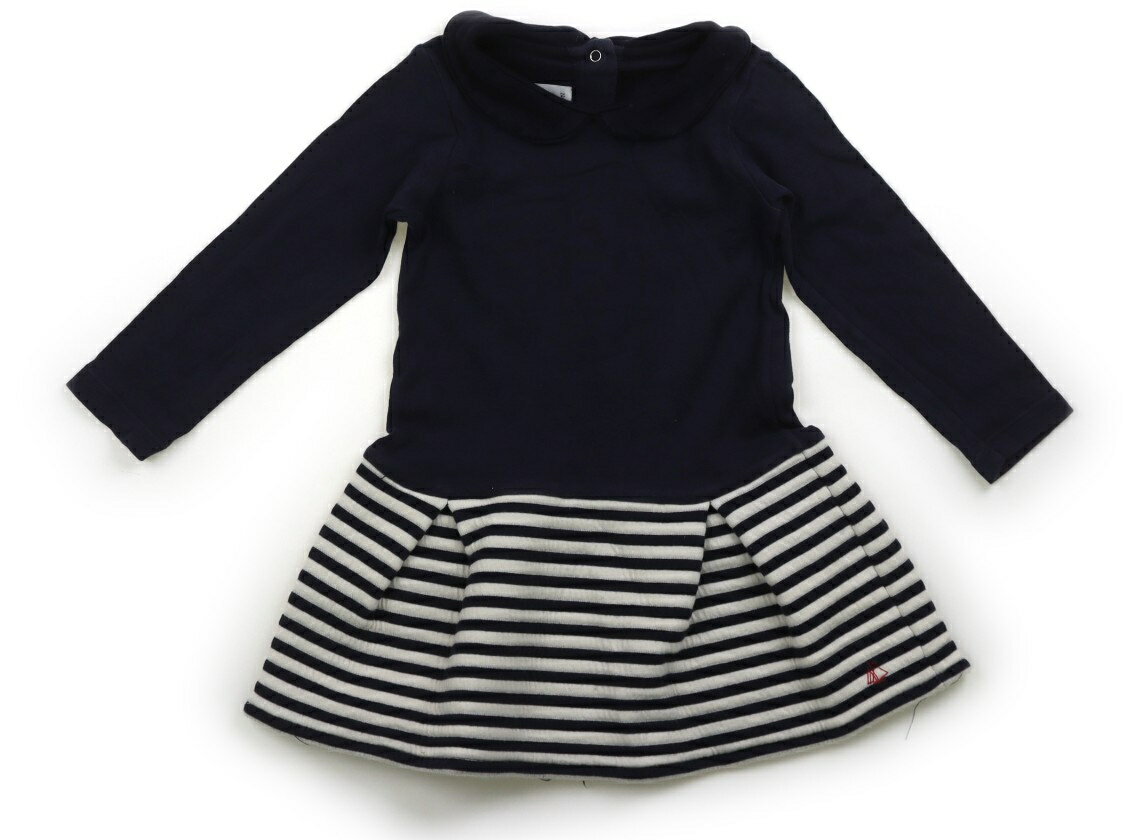 プチバトー PETIT BATEAU ワンピース 80 女の子 ネイビー・オフホワイト・ 子供服 ベビー服 キッズ アウトレット ユーズド 【中古】キッズ・ベビー・マタニティ