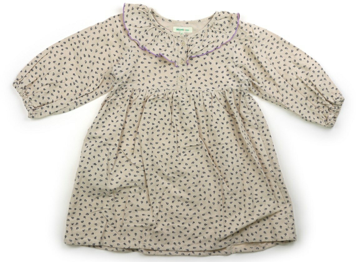 ビームス BEAMS ワンピース 100 女の子 アイボリー・総柄 子供服 ベビー服 キッズ アウトレット ユーズド 【中古】キッズ・ベビー・マタニティ