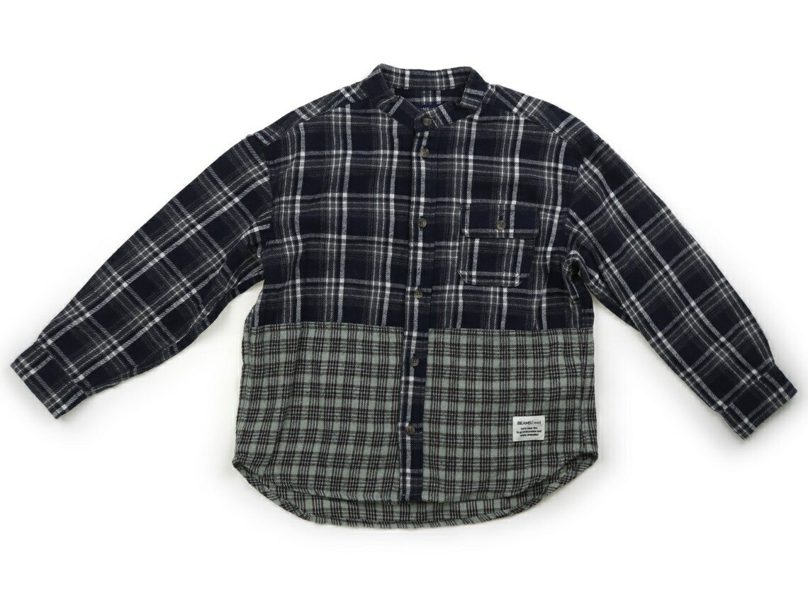 ビームス BEAMS シャツ・ブラウス 130 男の子 紺チェック 子供服 ベビー服 キッズ アウトレット ユーズド 【中古】キッズ・ベビー・マタニティ