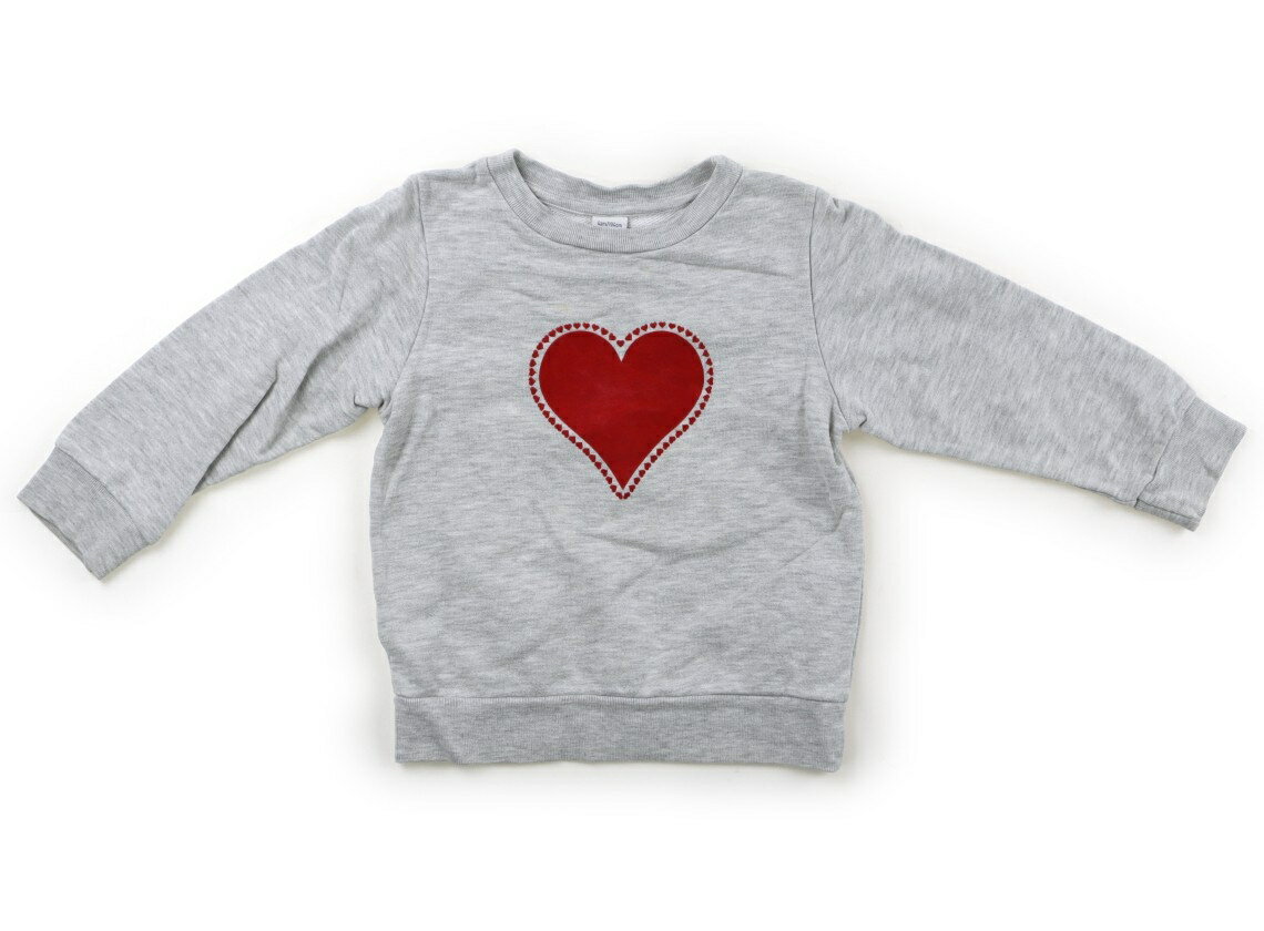 プチバトー PETIT BATEAU トレーナー・プルオーバー 100 女の子 グレー・ハート 子供服 ベビー服 キッズ アウトレット ユーズド 【中古】キッズ・ベビー・マタニティ