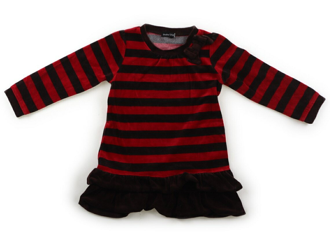 べべ BeBe チュニック 100 女の子 レッド、ブラウン 子供服 ベビー服 キッズ アウトレット ユーズド 【..