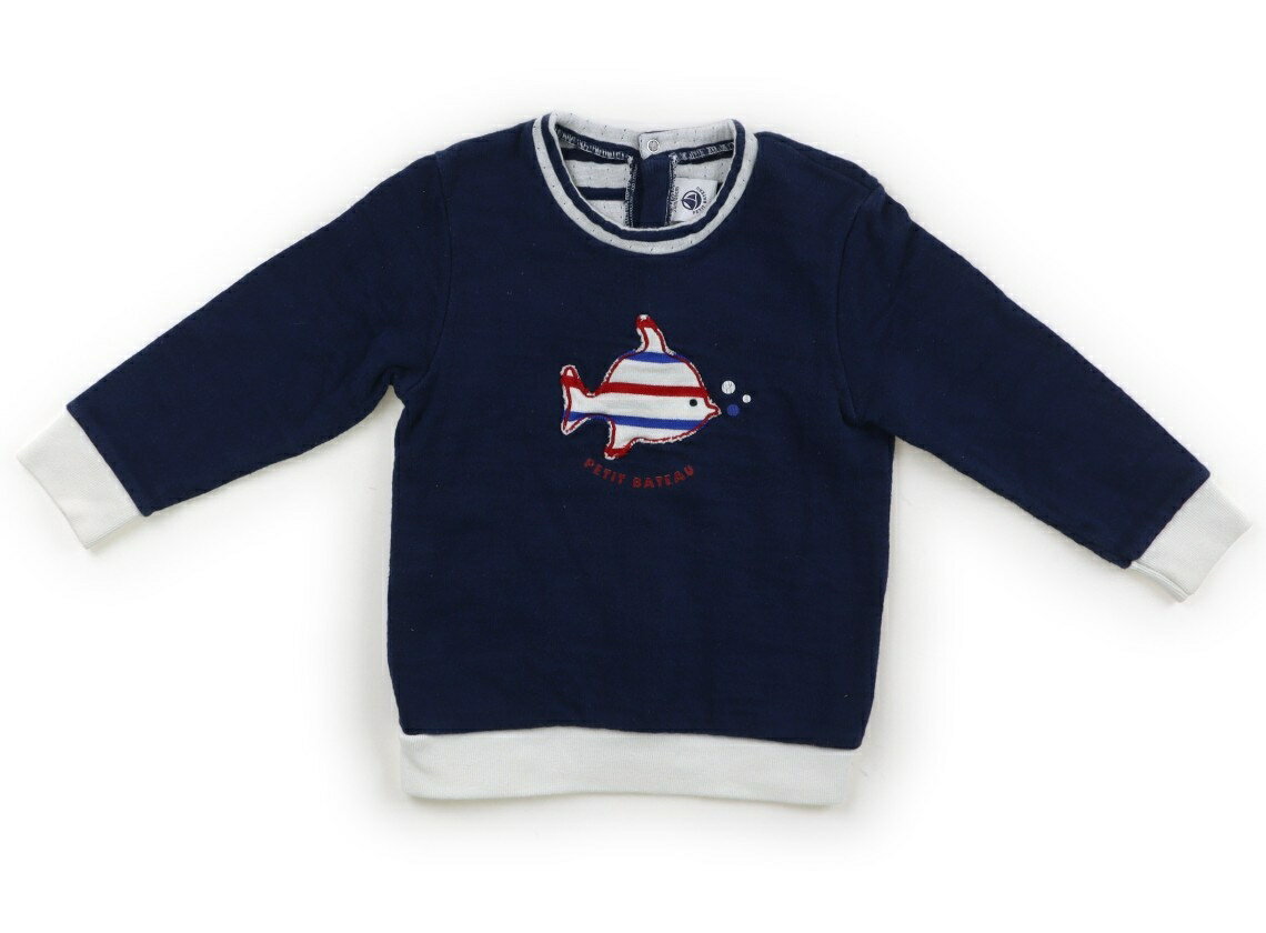 プチバトー PETIT BATEAU トレーナー・プルオーバー 80 男の子 ネイビー 子供服 ベビー服 キッズ アウトレット ユーズド 【中古】キッズ・ベビー・マタニティ