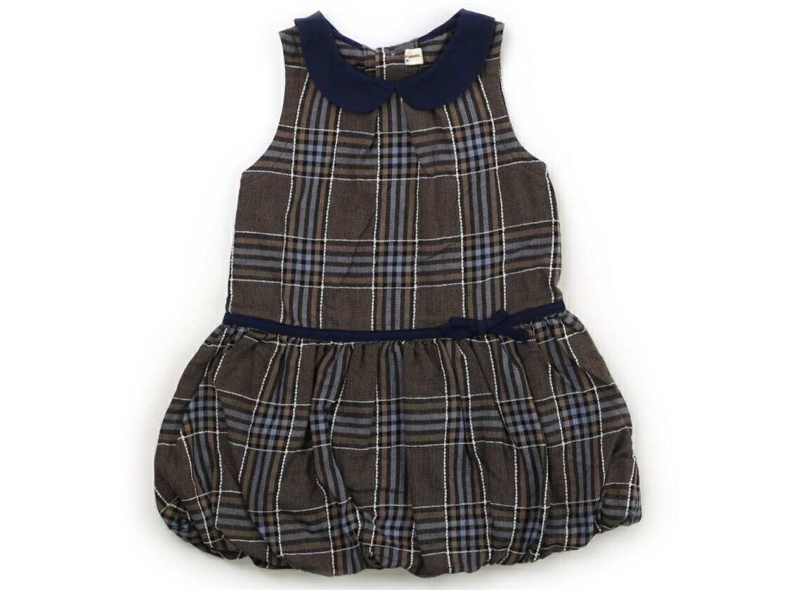 センスオブワンダー Sense of Wonder ジャンパースカート 90 女の子 ブラウン・水色・黒・チェック 子..