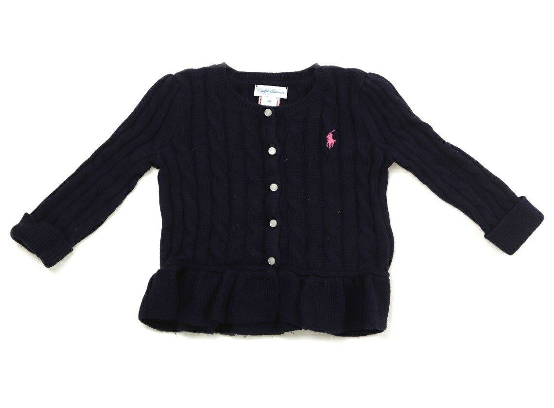 　ブランド 　Ralph Lauren(ラルフローレン) 　カテゴリー 　カーディガン 　サイズ 　80サイズ 　色 　ネイビー 　状態 　★★★ 　記名 　なし 　ジャンル 　Girl 実際のサイズ表記は18M。コットンニット素材。色褪せと毛玉がありますが、まだまだお使いいただけそうです。 ＊【状態】【サイズ】に関しての詳しい説明はこちら