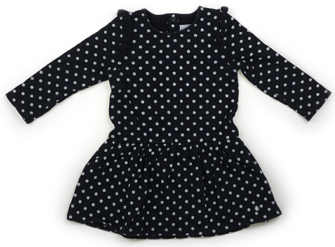 プチバトー PETIT BATEAU ワンピース 80 女の子 紺・サークル・柄 子供服 ベビー服 キッズ アウトレット ユーズド 【中古】キッズ・ベビー・マタニティ