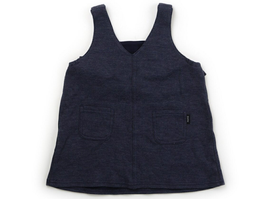 べべ BeBe ジャンパースカート 90 女の子 ネイビー、総柄 子供服 ベビー服 キッズ アウトレット ユーズド 【中古】キッズ・ベビー・マタニティ