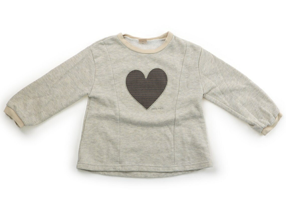 プティマイン petit main トレーナー・プルオーバー 110 女の子 グレー系、ベージュ系、ハート 子供服 ..
