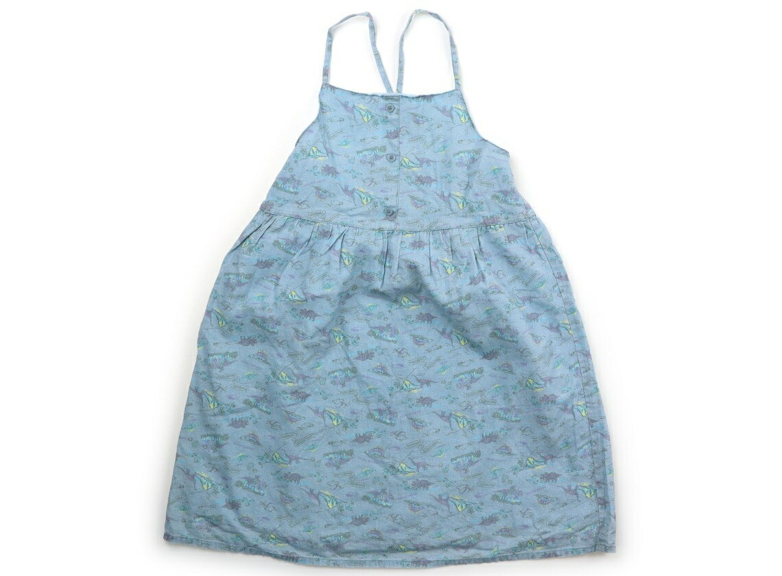 ビームス BEAMS ジャンパースカート 130 女の子 ライトブルー・恐竜柄 子供服 ベビー服 キッズ アウトレット ユーズド 【中古】キッズ・ベビー・マタニティ