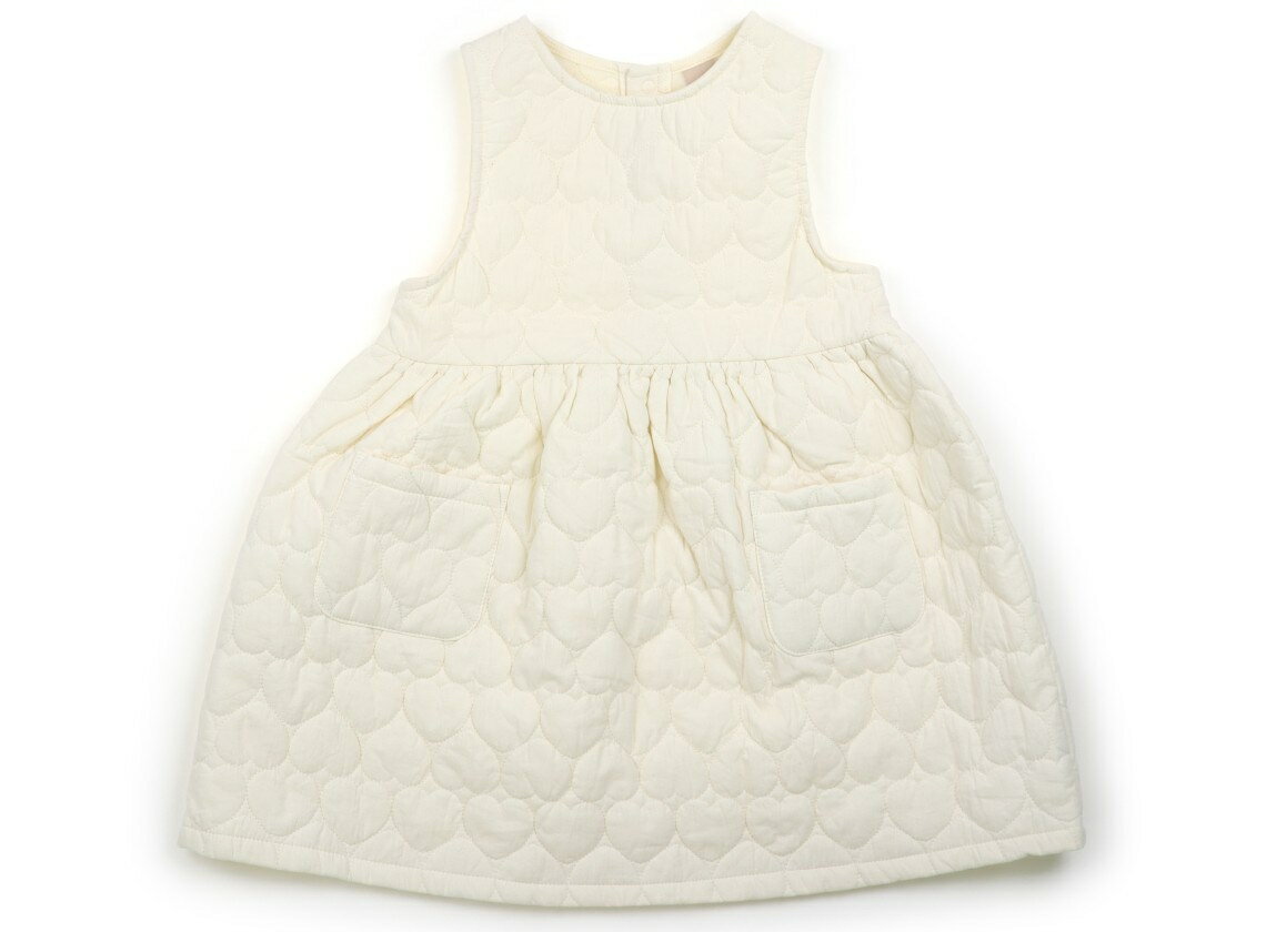 プティマイン petit main ジャンパースカート 100 女の子 ホワイト・ハート柄 子供服 ベビー服 キッズ アウトレット ユーズド 【中古】キッズ・ベビー・マタニティ