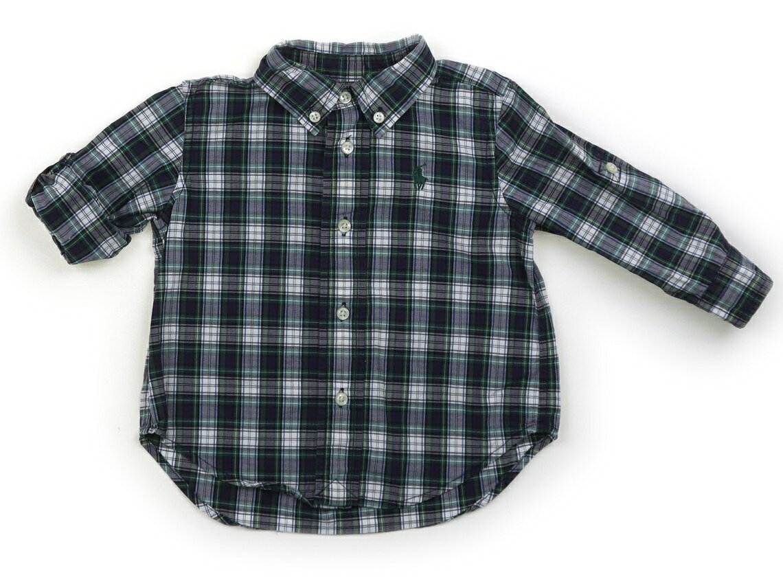 ラルフローレン Ralph Lauren シャツ・ブラウス 80 男の子 緑・白・ネイビー・チェック柄 子供服 ベビー服 キッズ アウトレット ユーズド 【中古】キッズ・ベビー・マタニティ