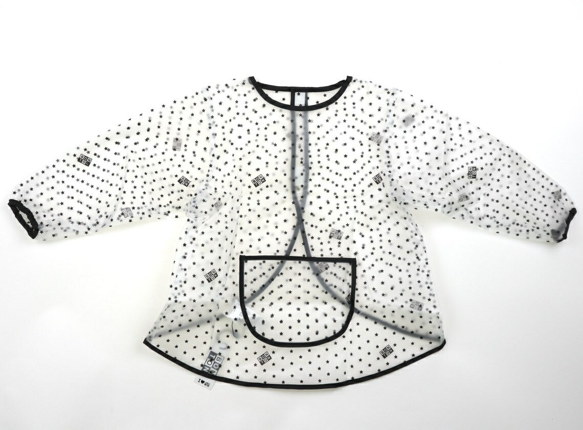 ボントン BONTON スタイ・お食事用エプロン 80 男の子 黒、半透明、星柄 子供服 ベビー服 キッズ アウ..