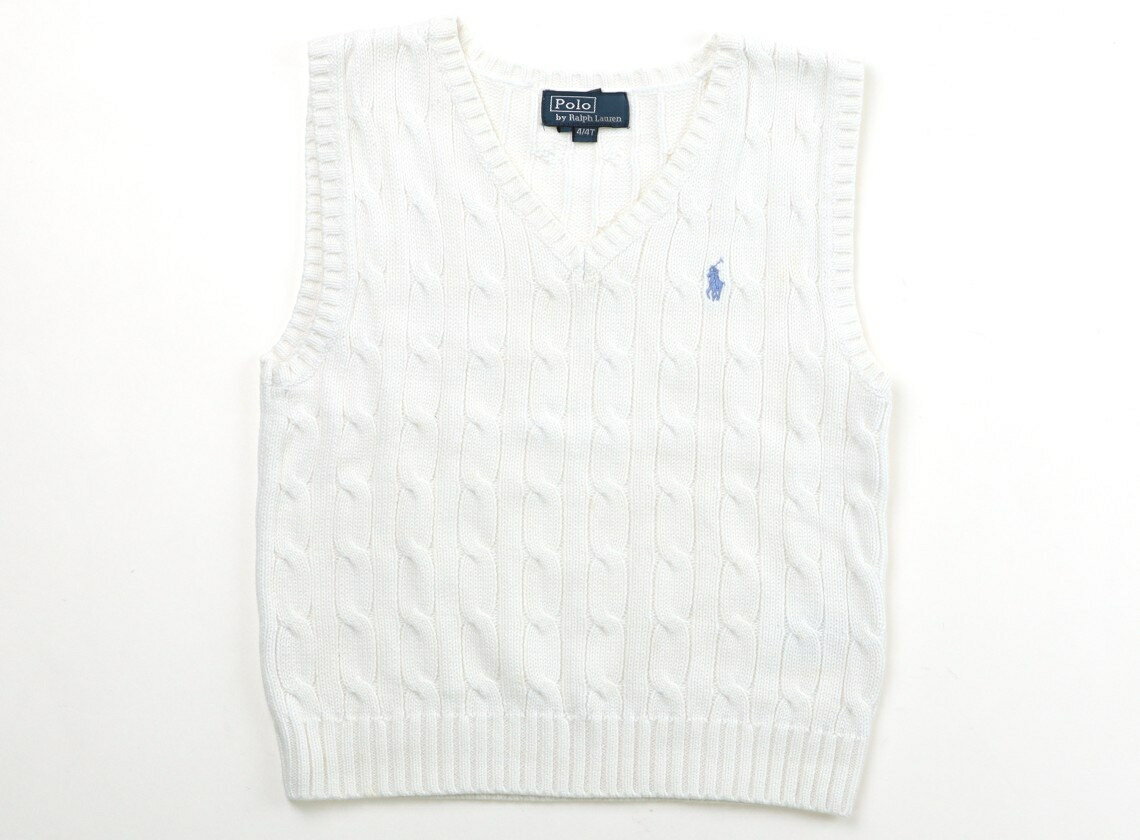 ポロラルフローレン POLO RALPH LAUREN ベスト 110 女の子 ホワイト 子供服 ベビー服 キッズ アウトレット ユーズド 【中古】キッズ・ベビー・マタニティ