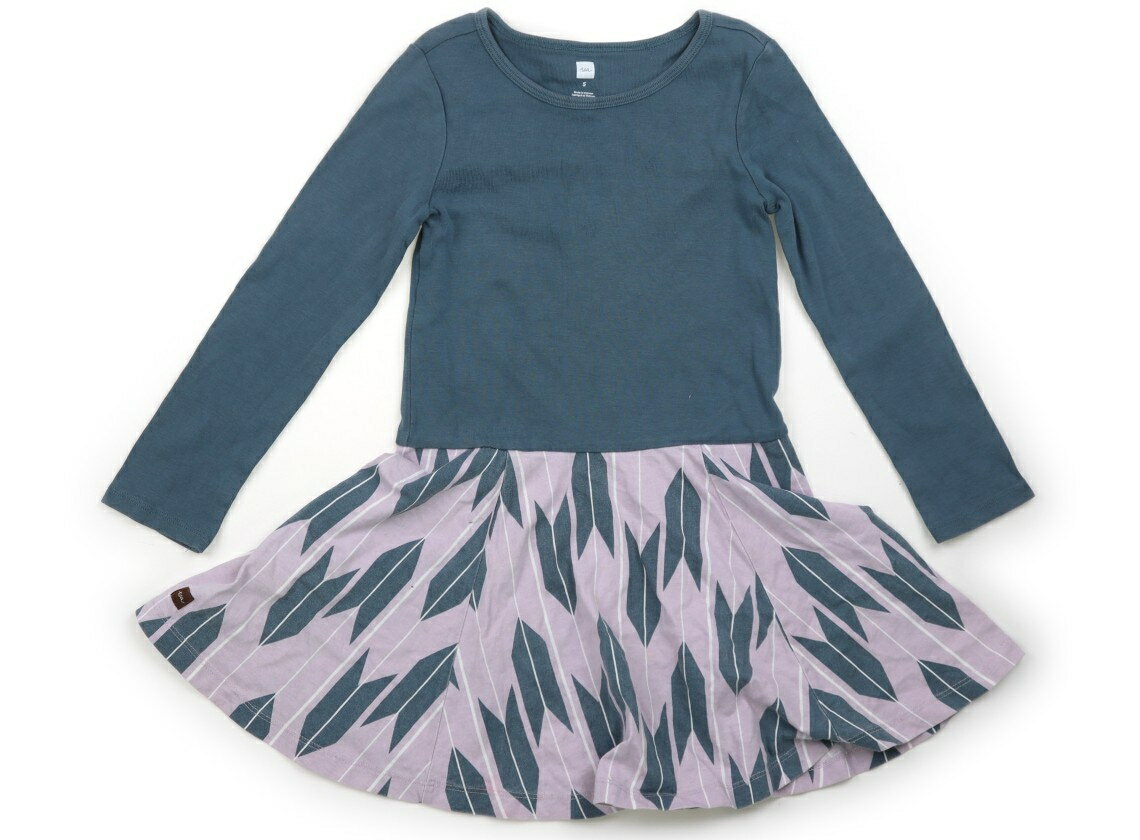 ティー Tea/Tea Collction ワンピース 110 女の子 ブルーグレー・モーブパープル・羽柄 子供服 ベビー服 キッズ アウトレット ユーズド キッズ・ベビー・マタニティ