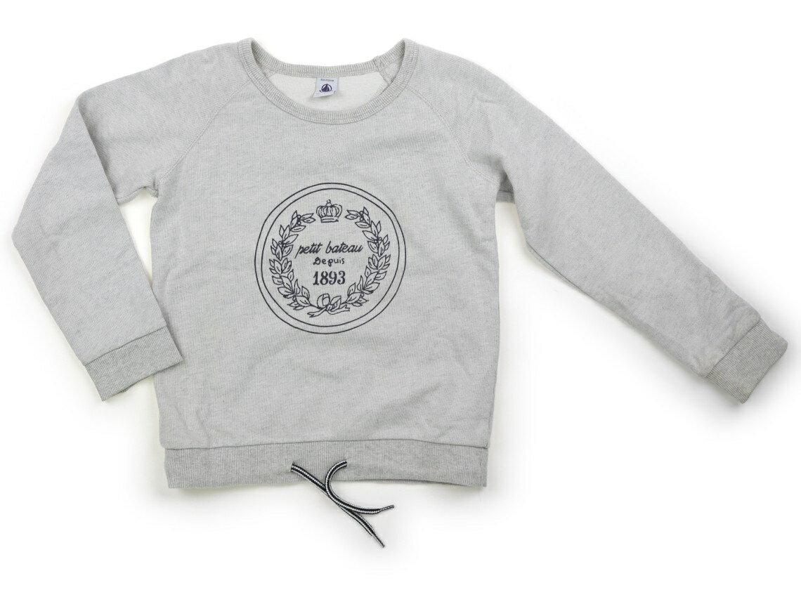 プチバトー PETIT BATEAU トレーナー・プルオーバー 120 女の子 杢ライトグレー・ネイビー 子供服 ベビー服 キッズ アウトレット ユーズド 【中古】キッズ・ベビー・マタニティ