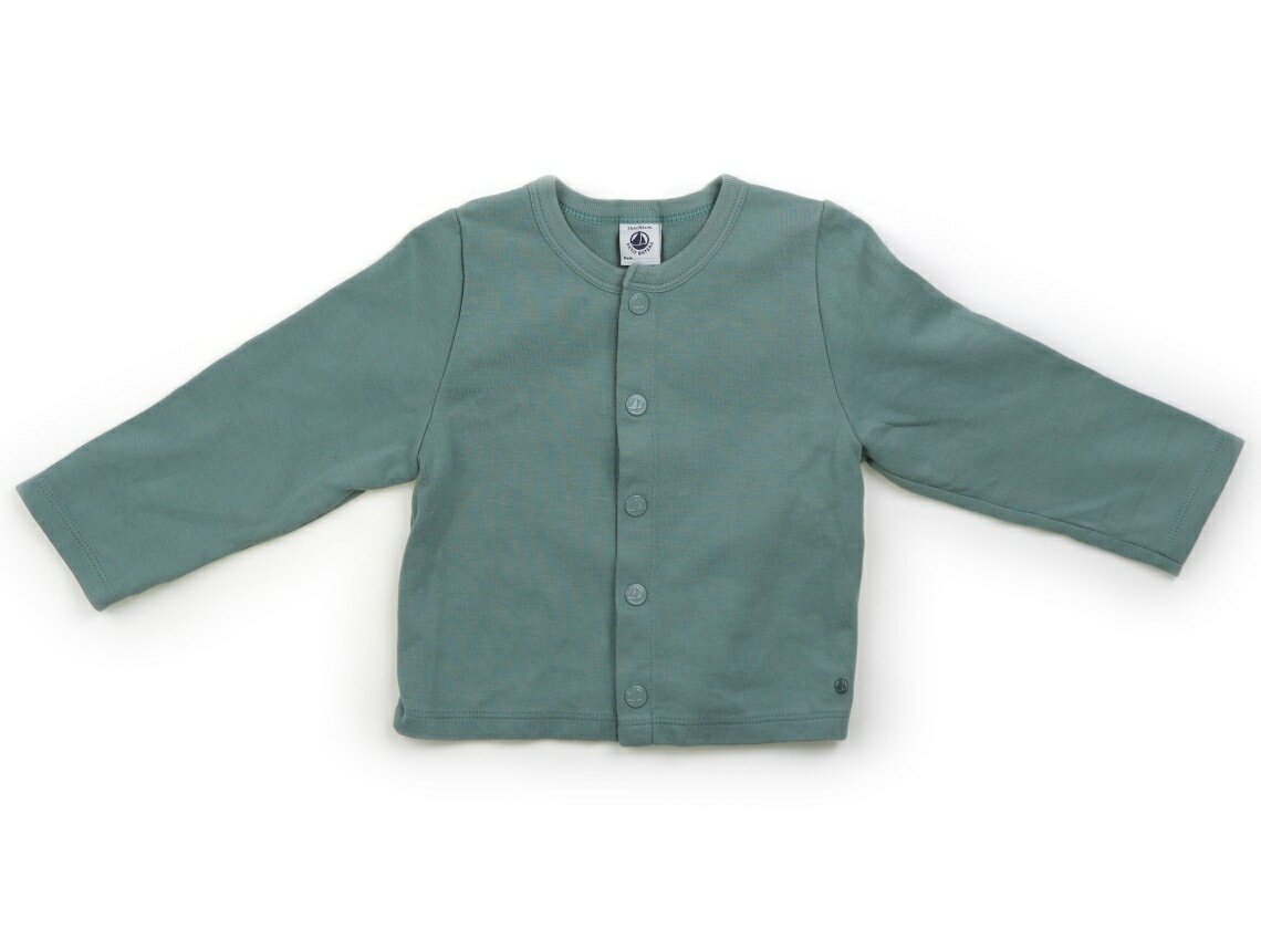 プチバトー PETIT BATEAU カーディガン 80 男の子 くすみグリーン 子供服 ベビー服 キッズ アウトレット ユーズド 【中古】キッズ・ベビー・マタニティ