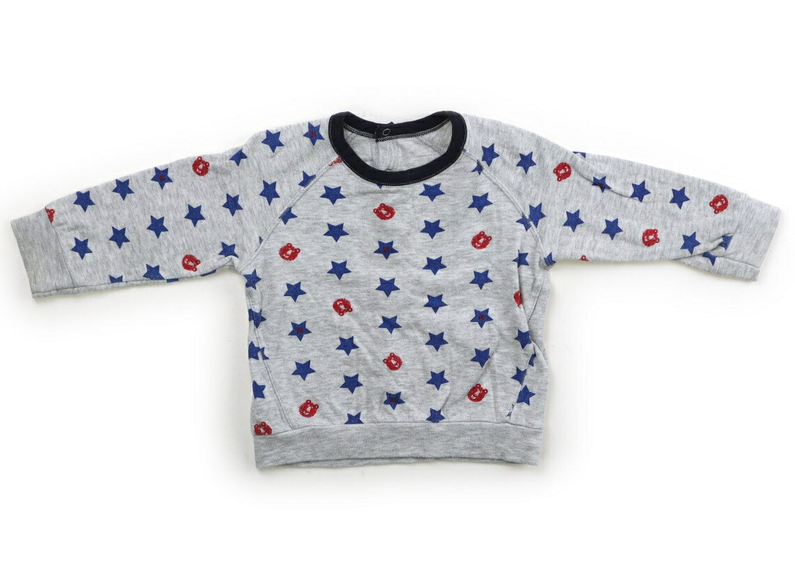 プチバトー PETIT BATEAU Tシャツ・カットソー 70 男の子 ライトグレー、ネイビー、星 子供服 ベビー服 キッズ アウトレット ユーズド 【中古】キッズ・ベビー・マタニティ