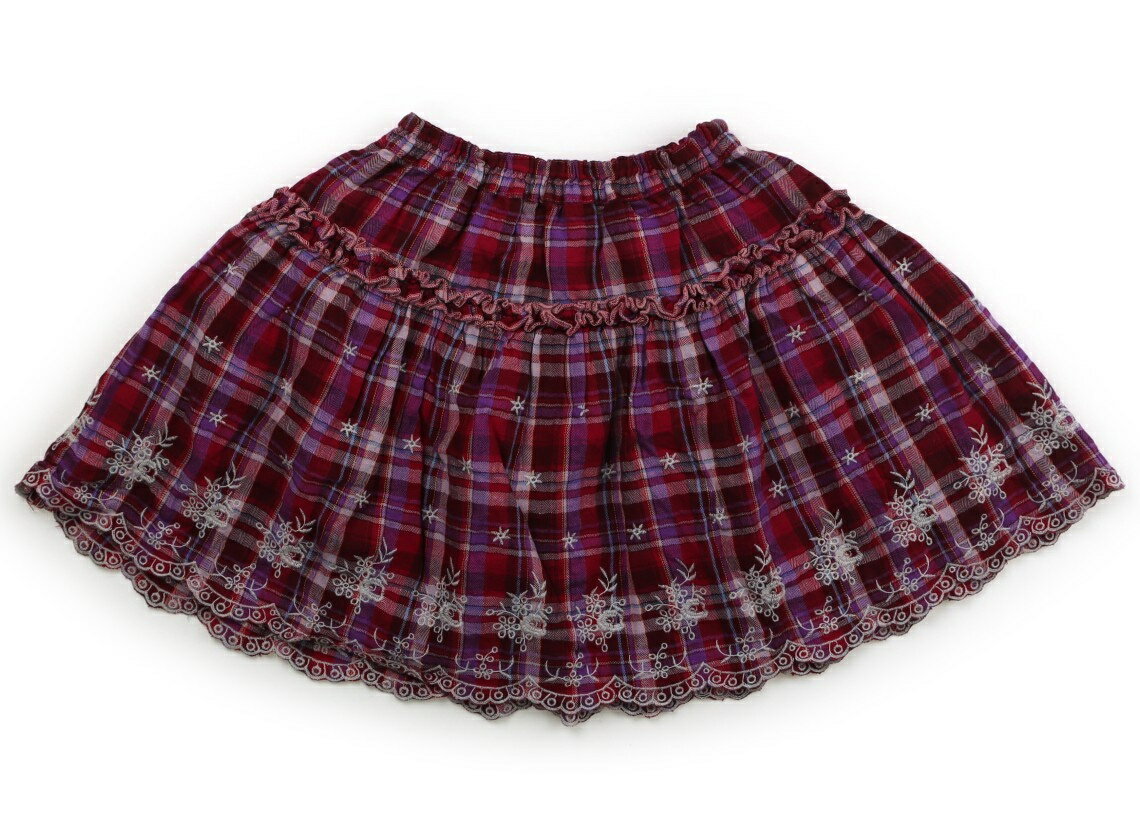 スーリー Souris スカート 120 女の子 ピンク、パープル、チェック、フリル 子供服 ベビー服 キッズ アウトレット ユーズド 【中古】キッズ・ベビー・マタニティ